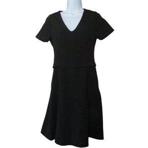 Reiss Black Dress A-Line V-Neck Size 8